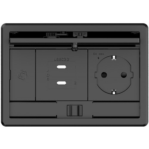 Kramer Plus In-Table Desktop Connectivity Unit with Lid for 2 Modules (White)