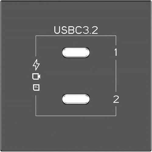 Kramer Passive Dual USB-C Female Connector Module (Black)