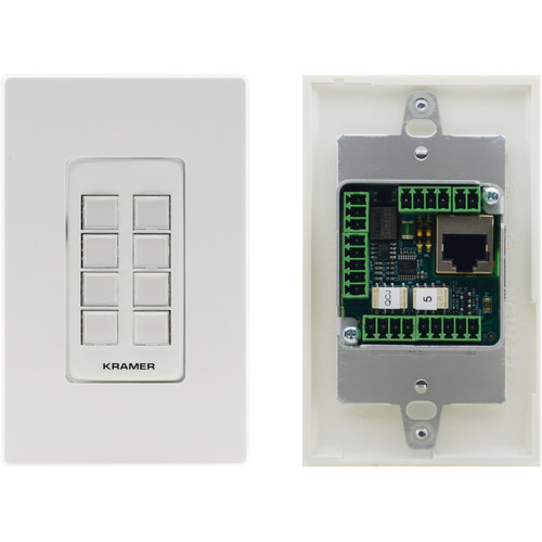 Kramer RC-208 8-Button I/O Control Keypad with Faceplate (White & Black US Decora Style)