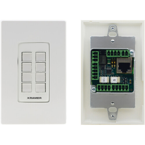 Kramer 8-Button Ethernet and K-NET 1-Gang Control Keypad with PoE (US Decora)
