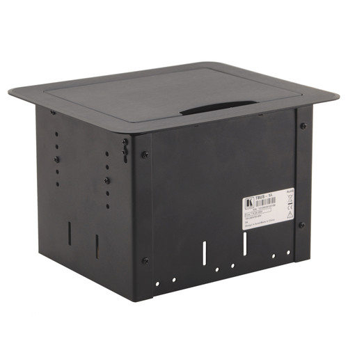 Kramer Table Mount Modular Multi-Connection Box with Tilt-Up Lid (Black Sand-Blasted Anodized Aluminum Top)