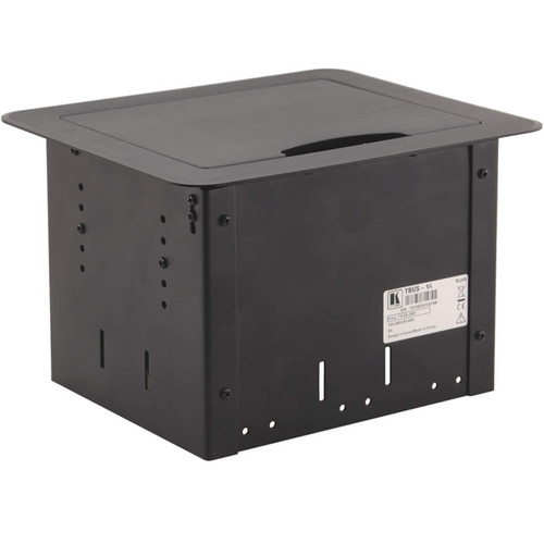 Kramer Table Mount Modular Multi-Connection Box with Tilt-Up Lid (Silver Brushed Anodized Aluminum Top)