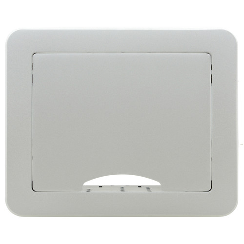 Kramer Table Mount Modular Multi-Connection Box with Tilt-Up Lid (Silver Sand-Blasted Anodized Aluminum Top)