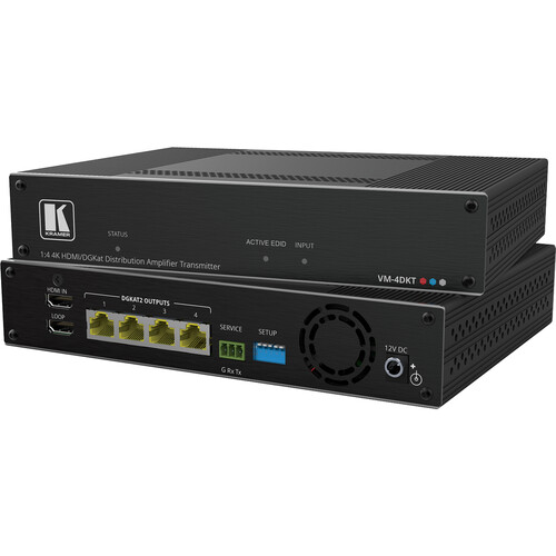 Kramer VM-4DKT 1x4 4K60 4:4:4 HDMI to Long-Reach DGKat 2.0 Distribution Amplifier