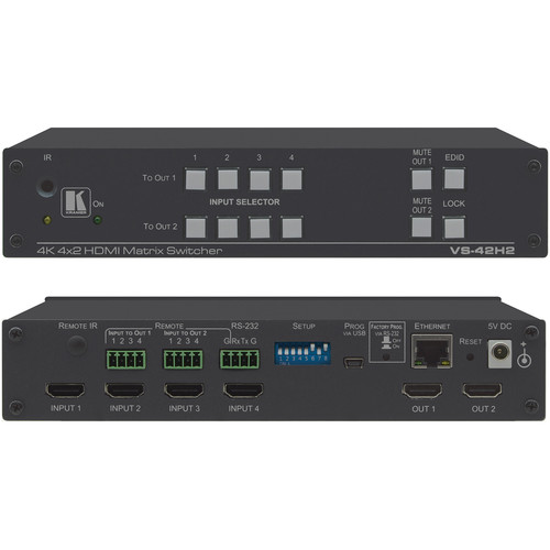 Kramer 4x2 4K HDR HDMI 2.0 HDCP 2.2 Matrix Switcher