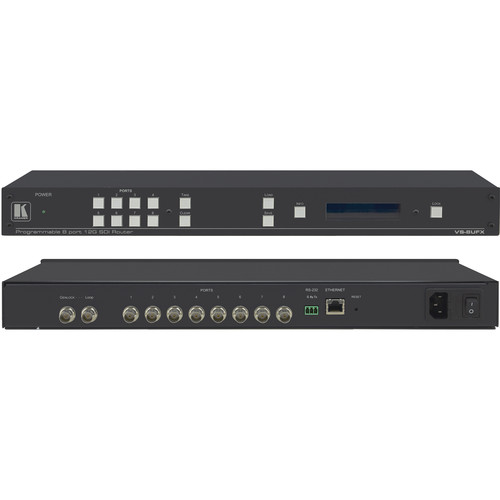 Kramer 8-Port 12G SDI Matrix Switcher with Interchangeable Inputs and Outputs (1 RU)