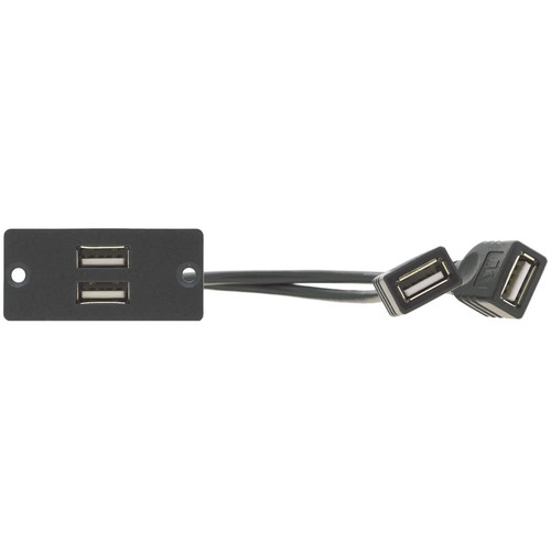 Kramer WU-2AA Dual-USB Type-A Wall Plate Insert (Black)