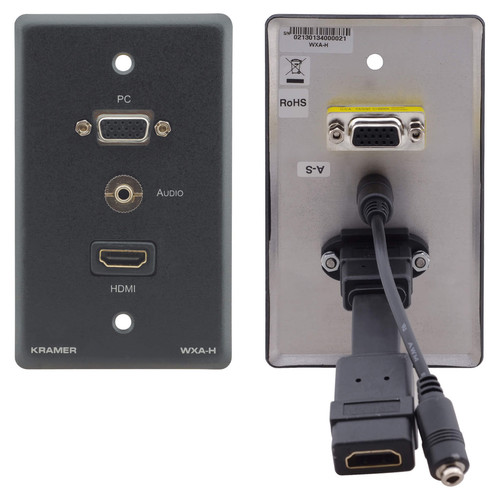 Kramer 15-Pin Sub-D HD VGA 3.5mm Audio and HDMI Wall Plate (Black)