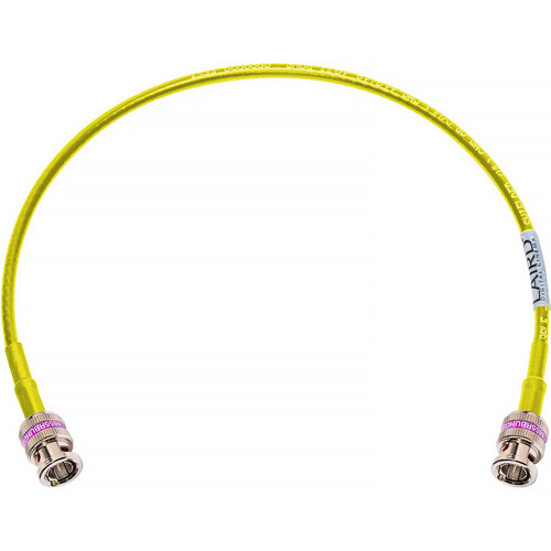 Laird Digital Cinema 12G 4K UHD Belden 4855R Cable with 4855RBUHD3 BNC Connectors (Yellow 2')