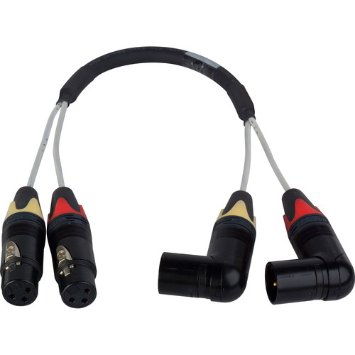 Laird Digital Cinema 2-Channel Right-Angle XLR Audio Input Cable for AJA CION (25')