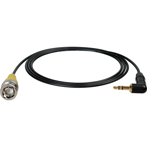 Laird Digital Cinema Belden 179DT DSLR 3.5mm Right/Angle TRS Male to BNC Male 75 Ohm Video Interface Cable (3')