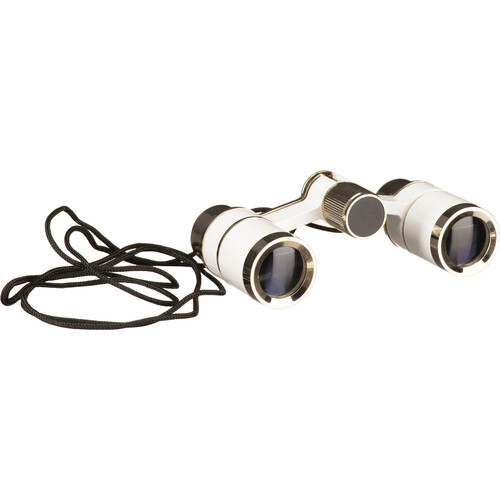 LaScala Optics 3x18 Figaro Opera Glasses (White/Silver)