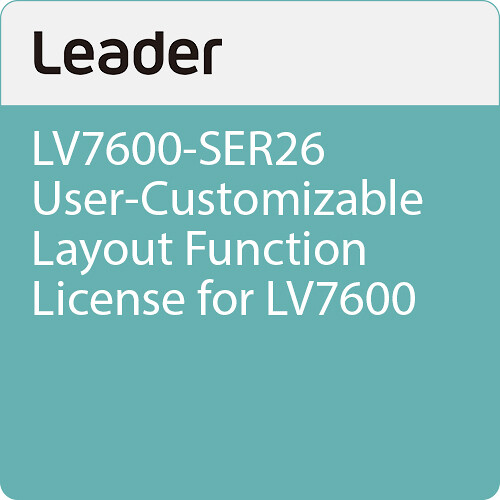 Leader LV7600-SER26 User-Customizable Layout Function License for LV7600