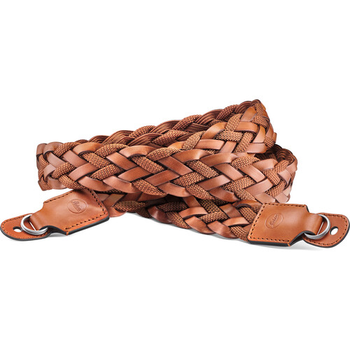 Leica Flat Braided Rayon and Leather Carrying Strap (Cognac)
