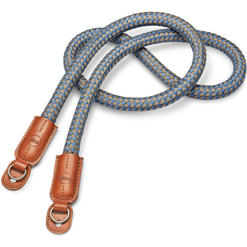 Leica Round Braided Rayon Carrying Strap (Cognac and Denim Blue)