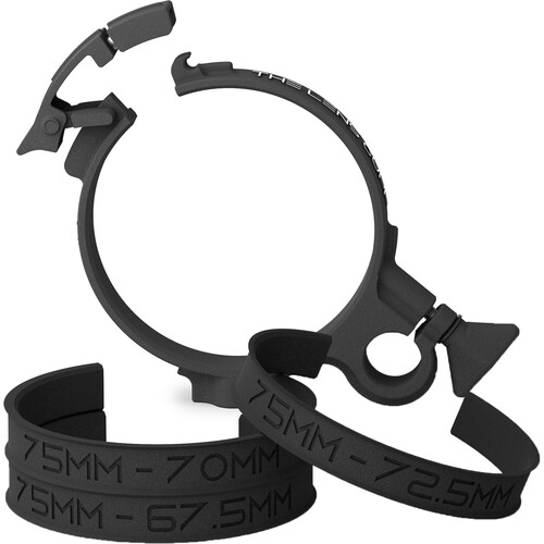 Lens Cuff 75mm Lens Cuff LITE with 72.5 70 and 67.5mm Lens Barrel Inserts