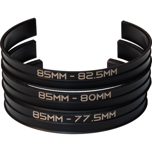 Lens Cuff Insert Adapter Ring Set for 85mm Lens Cuff (82.5 80 77.5mm Diameters)