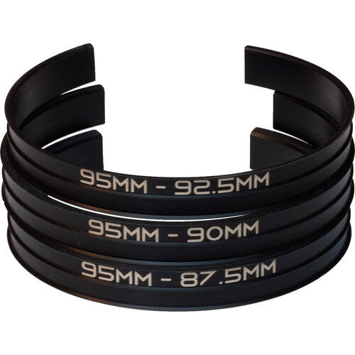 Lens Cuff Insert Adapter Ring Set for 95mm Lens Cuff (92.5 90 87.5mm Diameters)