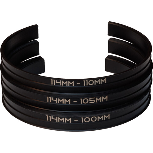 Lens Cuff Insert Adapter Ring Set for 114mm Lens Cuff (110 105 100mm Diameters)