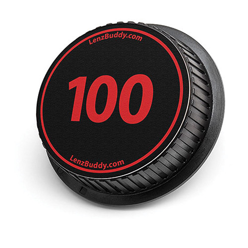 LenzBuddy 100mm Rear Lens Cap (Black & Red)