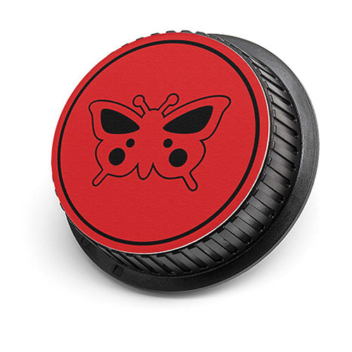 LenzBuddy Butterfly Rear Lens Cap for Canon (Red)