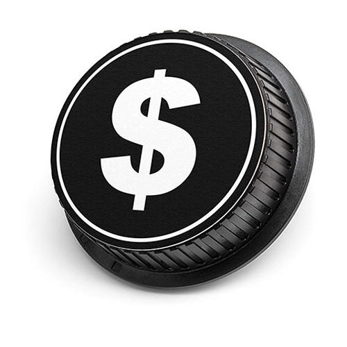 LenzBuddy Dollar Sign Rear Lens Cap for Canon (Black & White)
