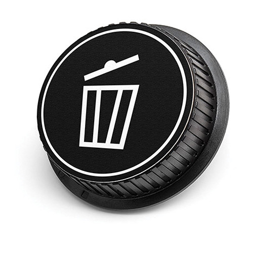 LenzBuddy Trash Icon Rear Lens Cap for Canon Cameras (Black & White)