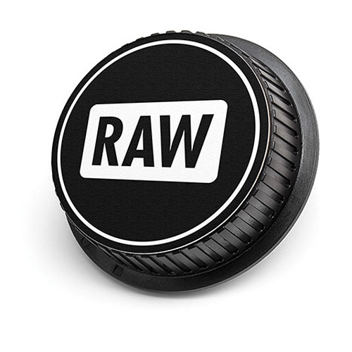LenzBuddy Raw Icon Rear Lens Cap for Canon Cameras (Black & White)