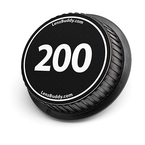 LenzBuddy 200mm Rear Lens Cap (Black & White)