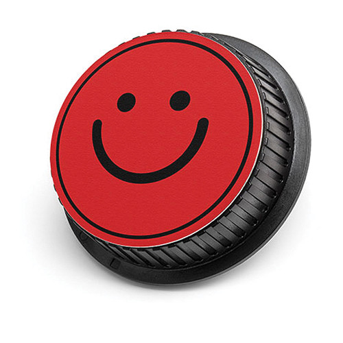 LenzBuddy Happy Face Rear Lens Cap for Nikon (Red)