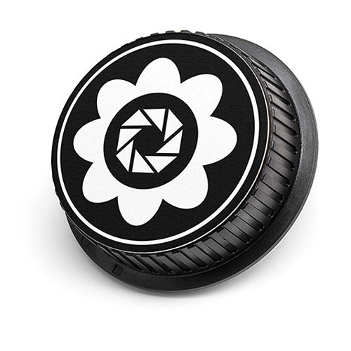 LenzBuddy Flower Rear Lens Cap for Nikon Cameras (Black & White)