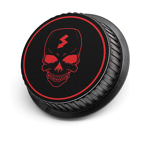 LenzBuddy Skull Rear Lens Cap for Nikon Cameras (Black & Red)