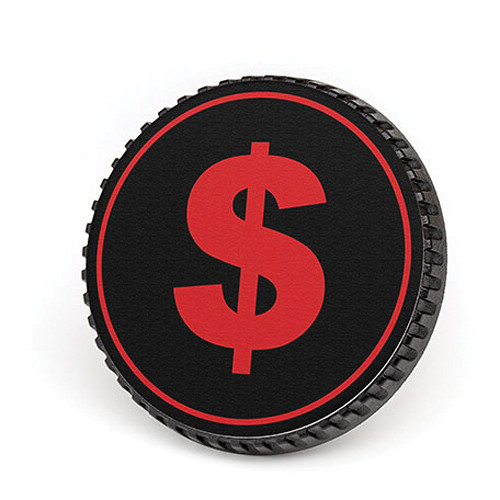 LenzBuddy Body Cap for Nikon F Mount Cameras (Dollar Sign Black/Red)