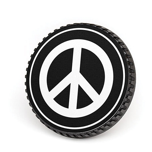 LenzBuddy Body Cap for Nikon F Mount Cameras (Peace Sign Black/White)