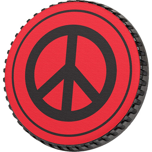 LenzBuddy Body Cap for Nikon F Mount Cameras (Peace Sign Red)