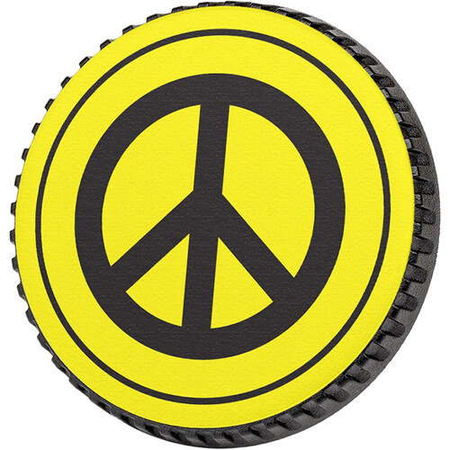 LenzBuddy Body Cap for Nikon F Mount Cameras (Peace Sign Yellow)
