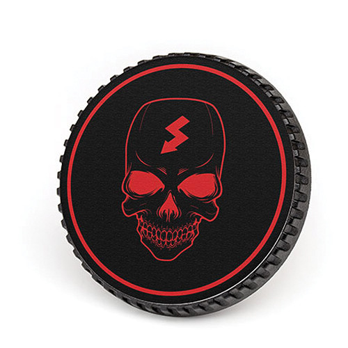 LenzBuddy Body Cap for Nikon F Mount Cameras (Skull Black/Red)