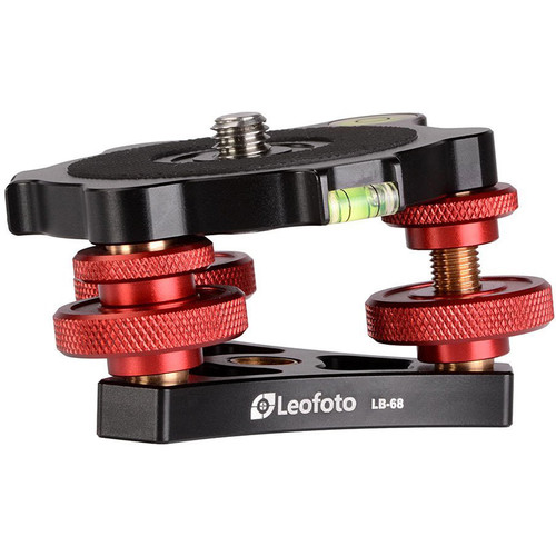 Leofoto LB-68 Leveler w Bubble Level for Tripod 3/8 Precision Tri-Wheel Leveling Base