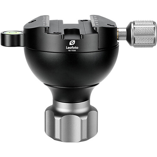 Leofoto YB-75SK Leveling Base with Low-Profile Handle and Arca-Type QR Clamp