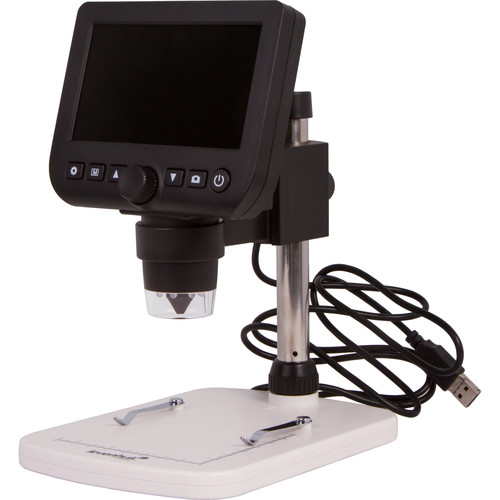 Levenhuk DTX 300 LCD USB Digital Microscope with 20-600x Magnification and 8 LED Lights for Observing Opaque Objects (Circuit Boards, Coins, Insects, Jewelry, Electronics)