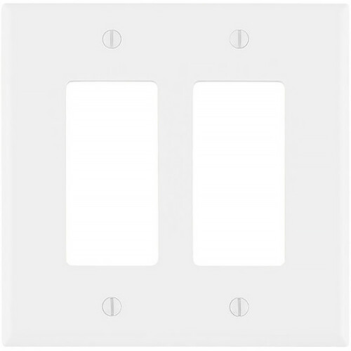 Leviton PJ262-W 2-Gang Decora/GFCI Device Wall Plate (White)
