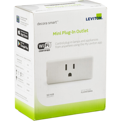 Leviton DW15P Decora Smart Mini Plug-In Outlet 001-DW15P-1BW B&H