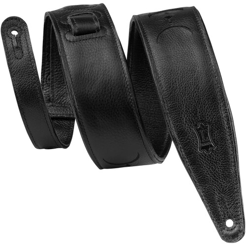 Levy's Moon Phases Series Leather Guitar Strap (Black Embroidery)