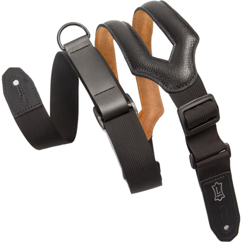 Levy's Leather Right Height RipChord Guitar Strap (Black)