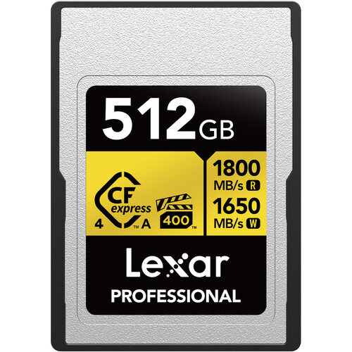 Lexar 512GB Professional GOLD CFexpress 4.0 Type A Memory Card