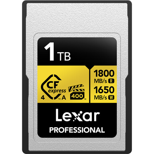 Lexar 1TB Professional GOLD CFexpress 4.0 Type A Memory Card (2-Pack)