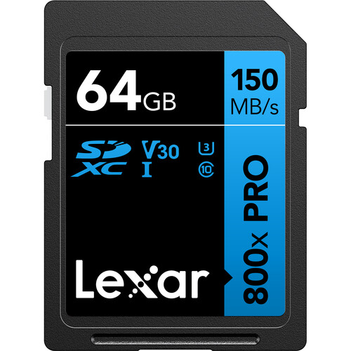 Lexar 64GB High-Performance 800x PRO UHS-I SDXC Card (BLUE Series 2-Pack)