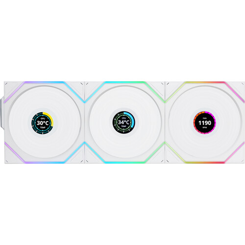 Lian Li 120mm UNI FAN TL LCD Wireless RGB Case Fan (White 3-Pack)
