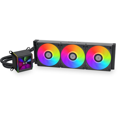 Lian Li Galahad II LCD 360 AIO CPU Liquid Cooler with Performance Fans (Black)