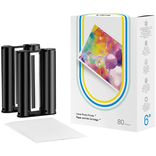 Liene Amber Photo Paper & 2 Ink Cartridge Refill (4 x 6